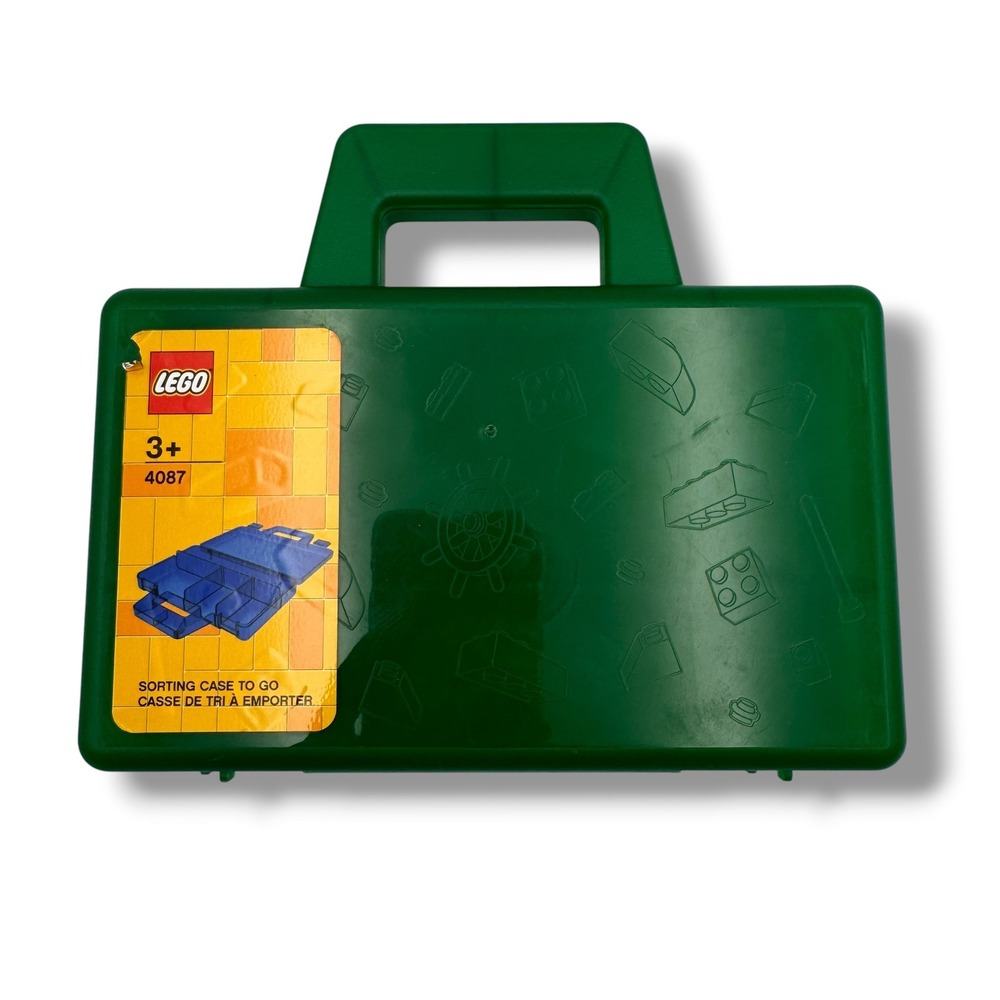 LEGO Sorting Case To Go Kids Green Portable‎ Storage Box 4087